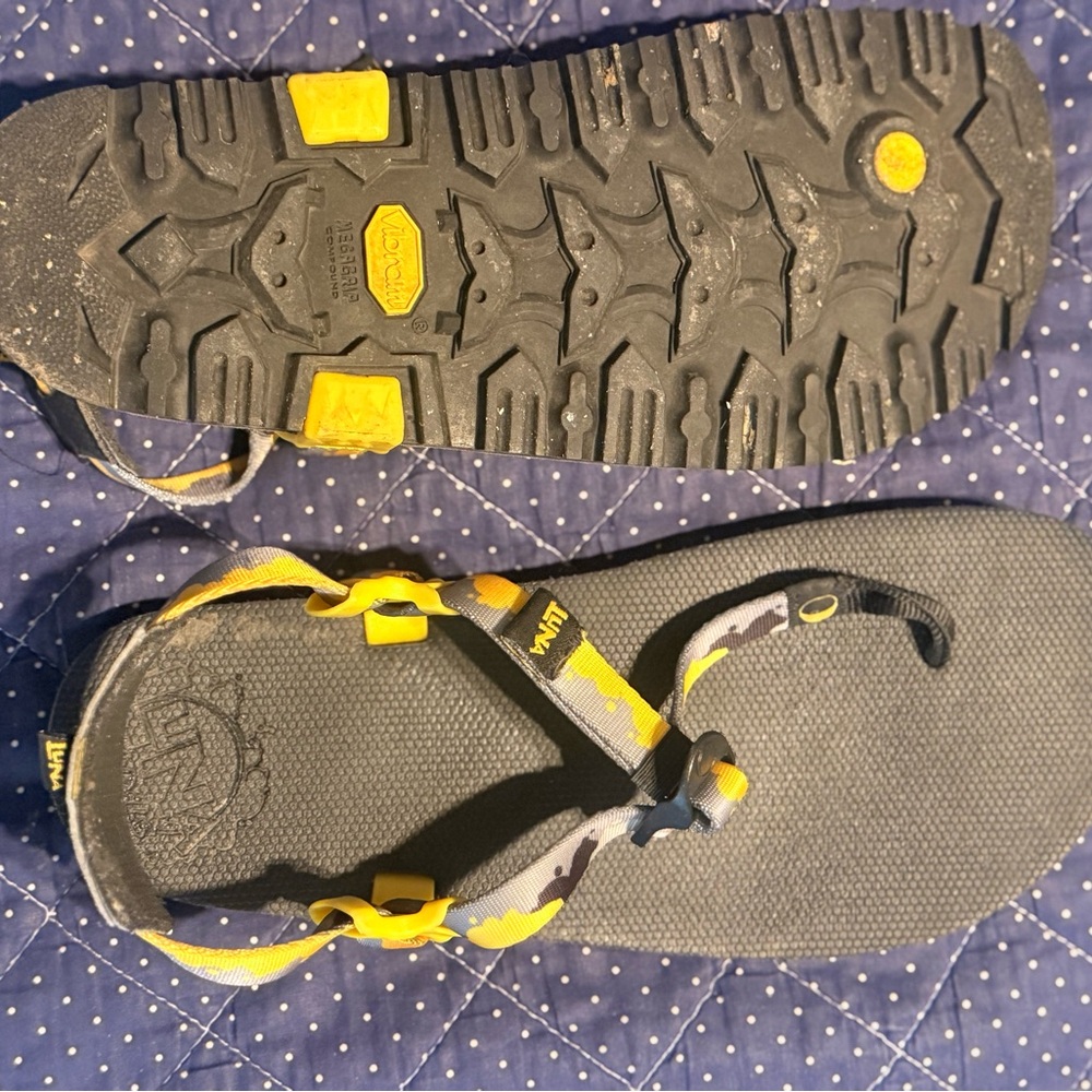 Luna Sandals - Black/ Yellow Adventure Flip-Flops *MAKE AN OFFER. MUST SELL!!*